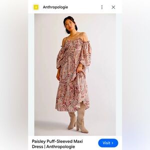 Anthropology House of Harlow Teresa Paisley Maxi Dress Medium Boho Sold out!